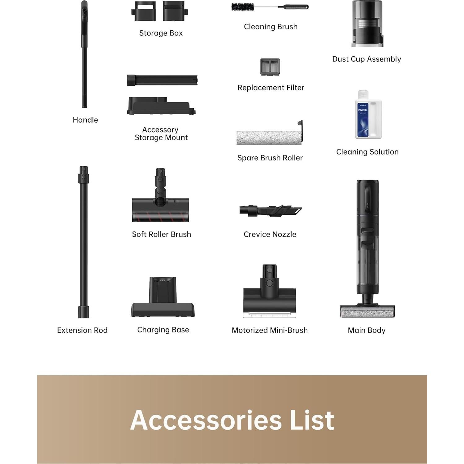 Aspiradora DREAME H12 Dual 4 en 1 Inalámbrica Negra