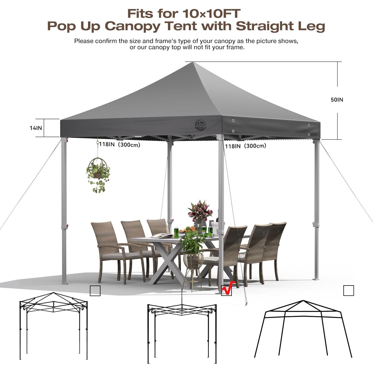 Techo de Reemplazo Carpa Plegable Morikoro 3x3m Impermeable