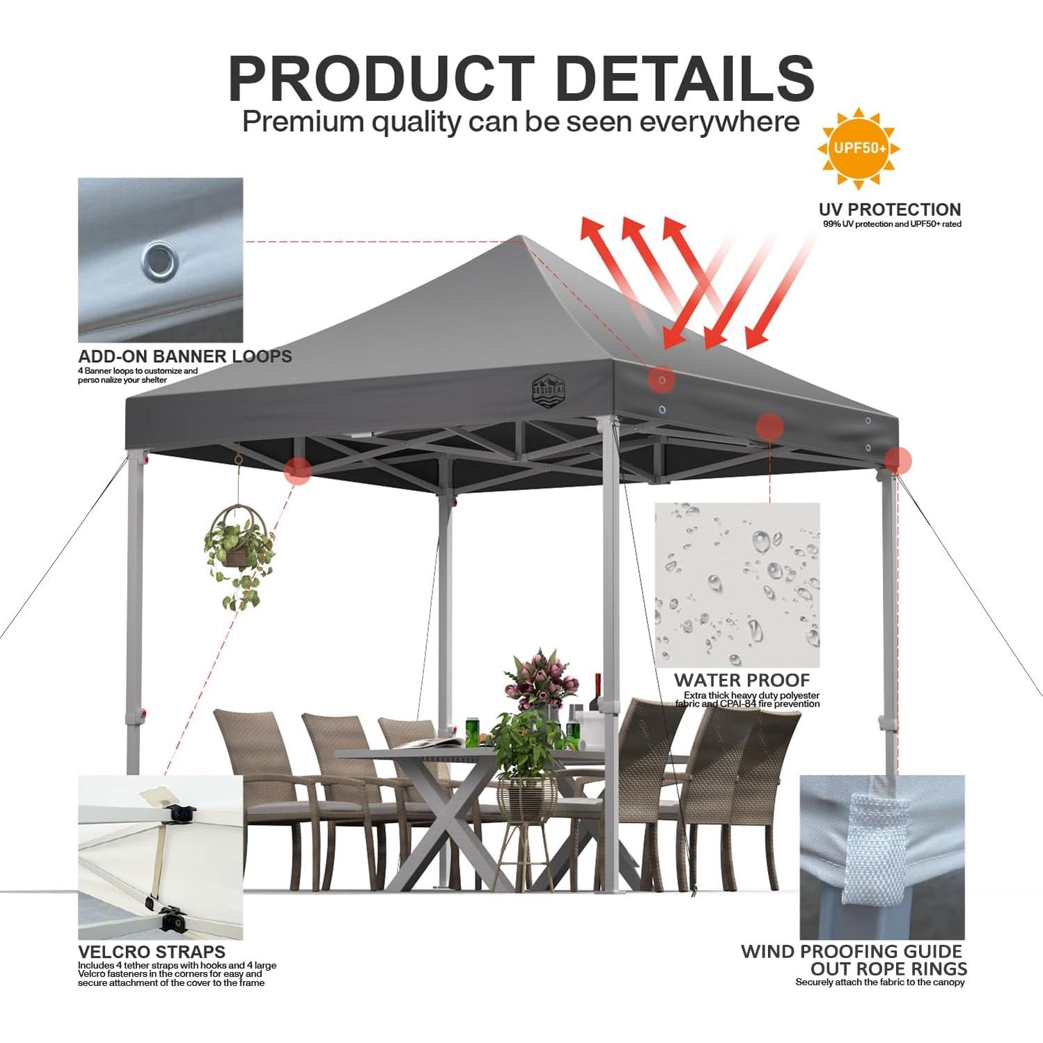 Techo de Reemplazo Carpa Plegable Morikoro 3x3m Impermeable