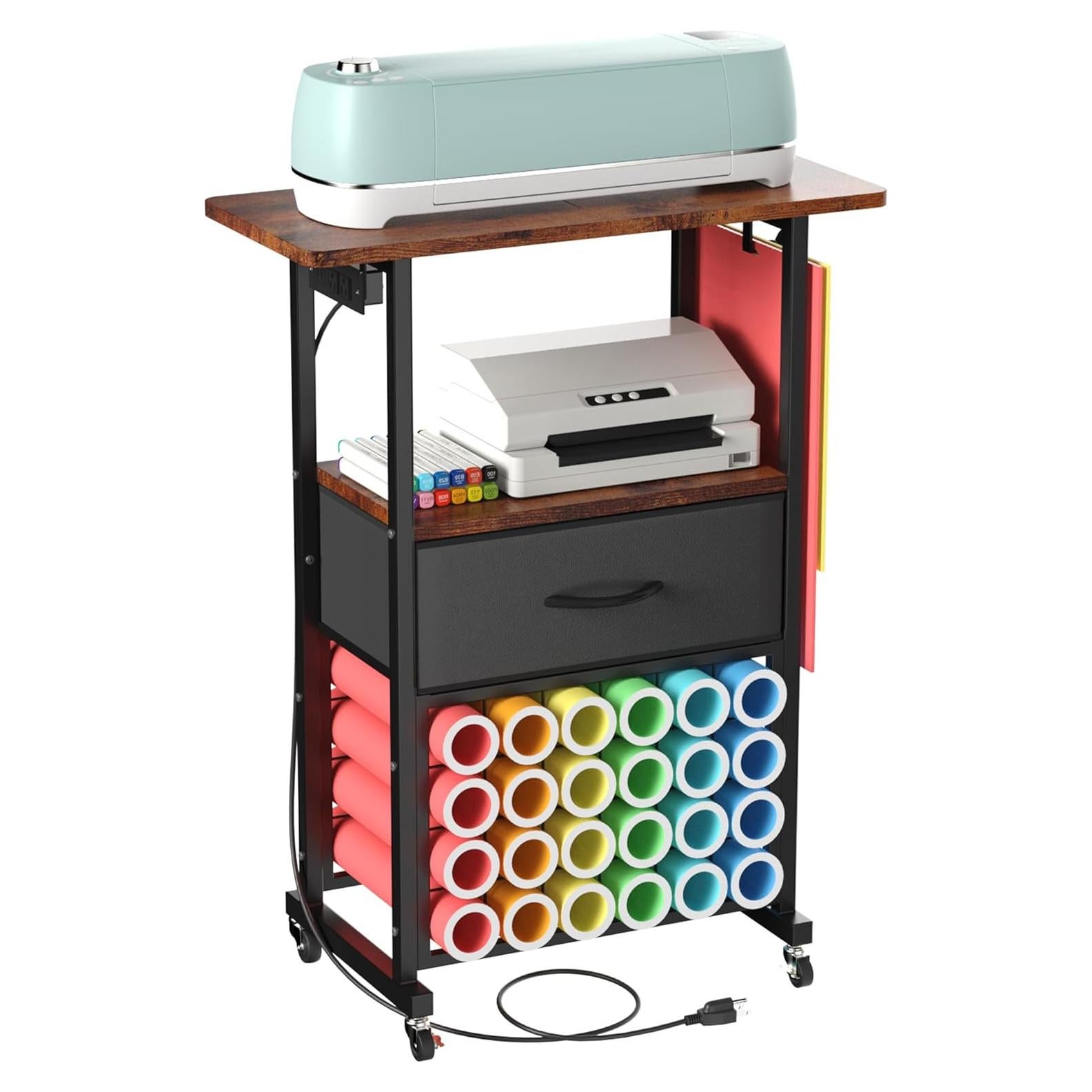 Carro de Manualidades Jchccu con Estación de Carga y 24 Soportes