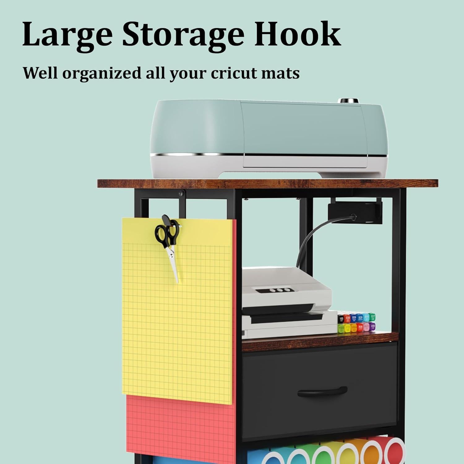 Carro de Manualidades Jchccu con Estación de Carga y 24 Soportes