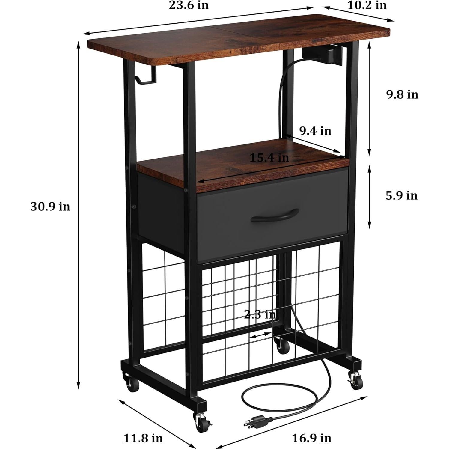 Carro de Manualidades Jchccu con Estación de Carga y 24 Soportes