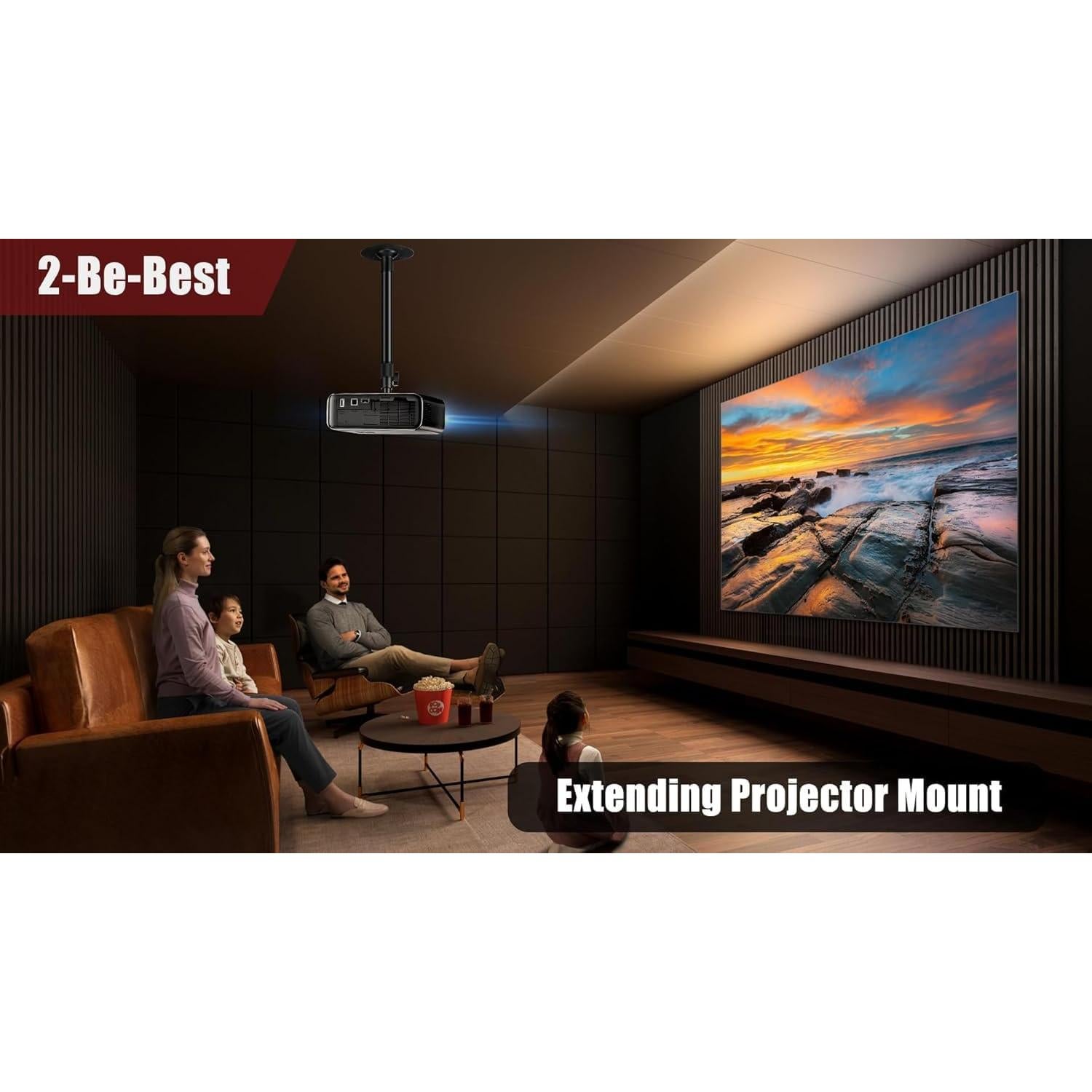 Soporte de Proyector 2-Be-Best Ajustable 37-62 cm Negro