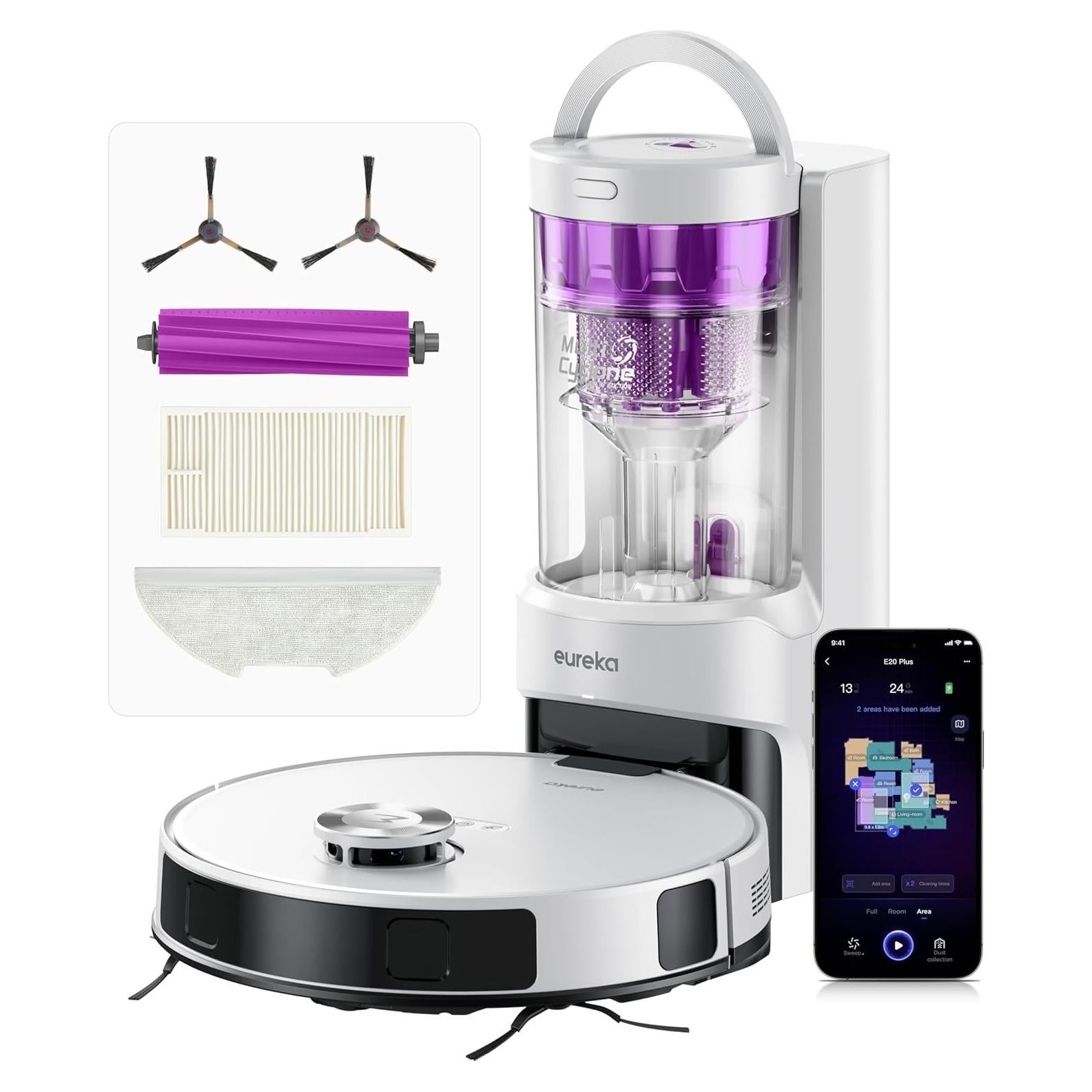 Eureka E20 Plus Robot Aspiradora 8000Pa Autovaciado 10.75kg