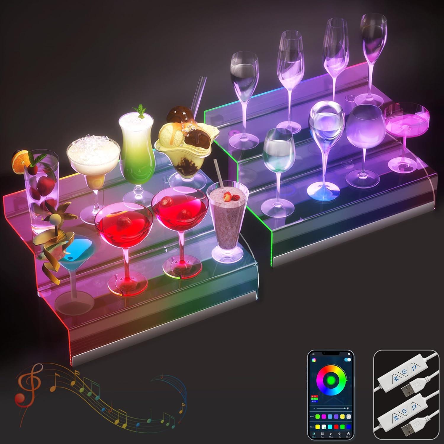 Organizador acrílico de 30.48 cm con luz LED - Soporte para perfumes y figuras