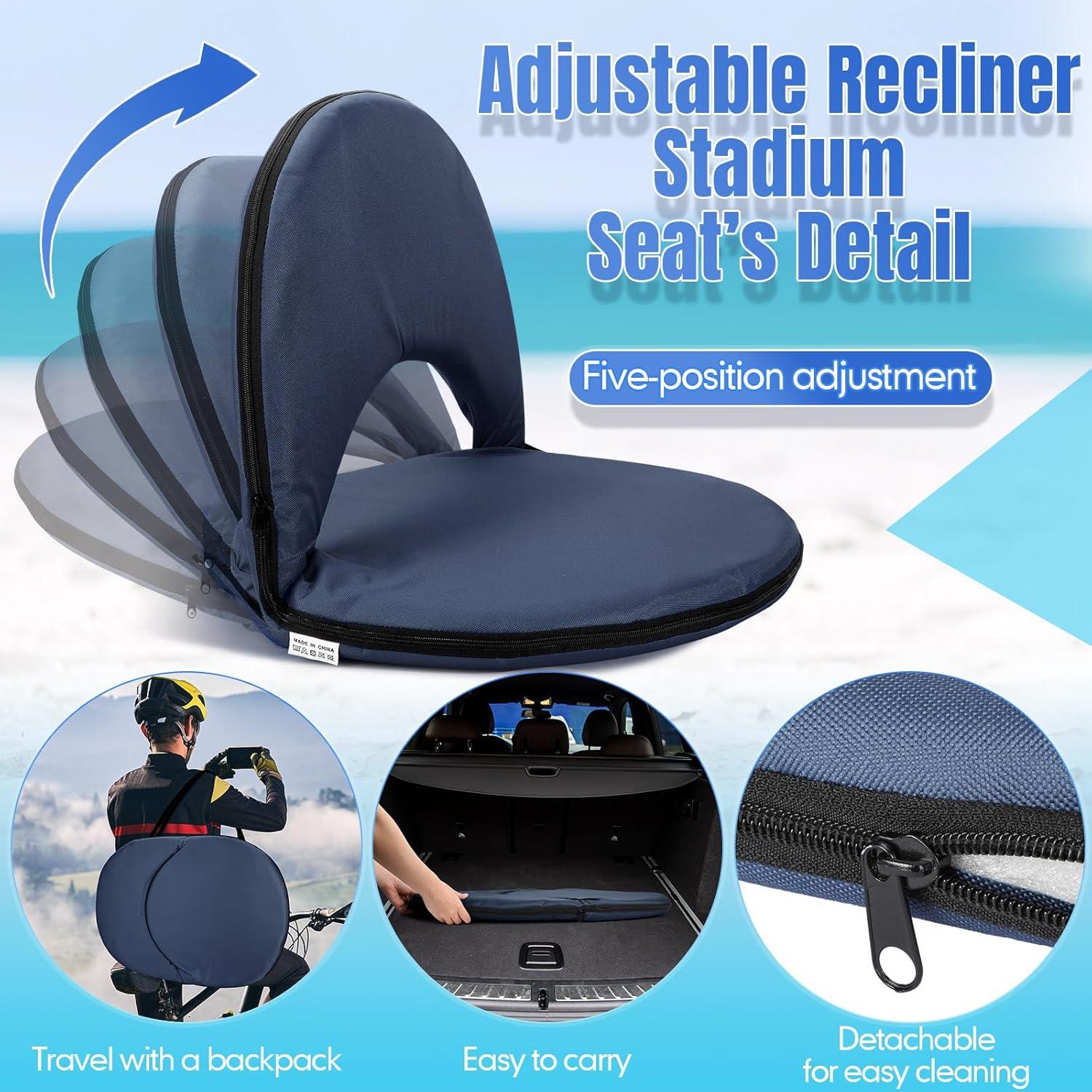 Asientos de Estadio Maitys Plegables con Respaldo 4 Piezas Azul Marino