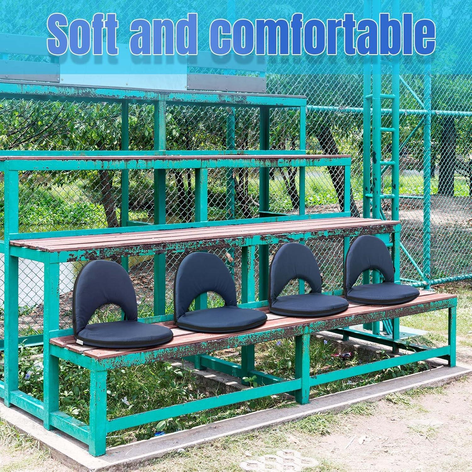 Asientos de Estadio Maitys Plegables con Respaldo 4 Piezas Azul Marino