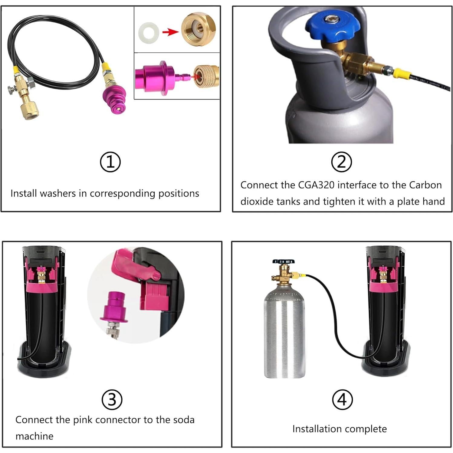 Adaptador CGA320 para Tanque de CO2 a Máquina de Soda KUMAS