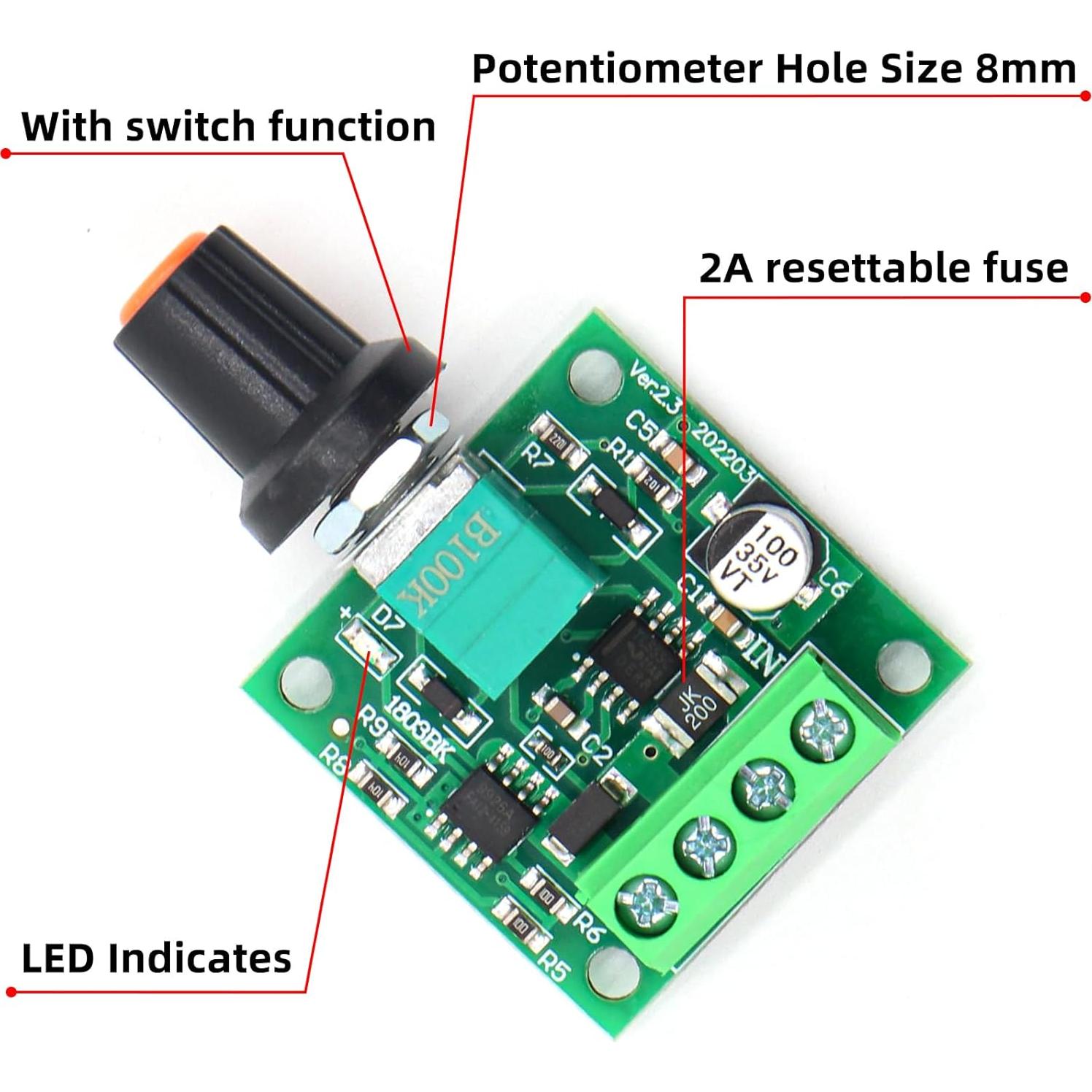 Controlador de Velocidad Motor DC RioRand RR-PWM-15V 2A PWM