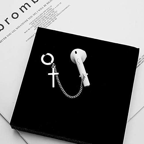 1 Pair Creative Earring Strap Wireless Earphone Holder Connector Unisex Anti-Lost Stainless Steel Earring for AirPods Compatible with 2&1 3/Pro