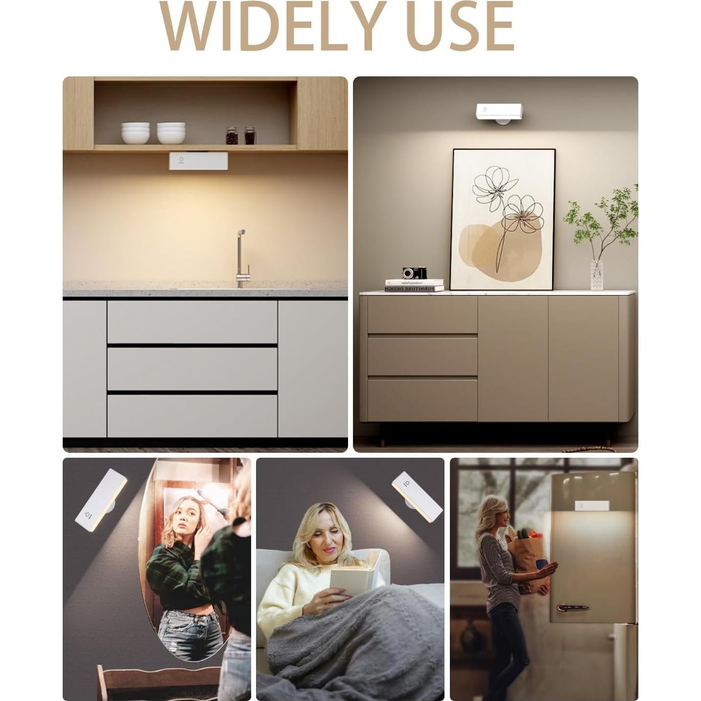 Aplique de Pared Recargable DetarZinLED 2 Pcs Blanco 360°