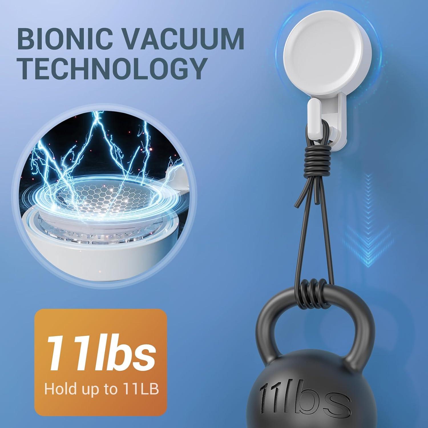 Ganchos de Ducha Teletrogy 4 Pack Ventosa Alta Resistencia 5 kg