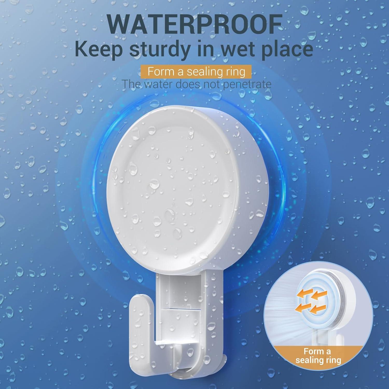 Ganchos de Ducha Teletrogy 4 Pack Ventosa Alta Resistencia 5 kg