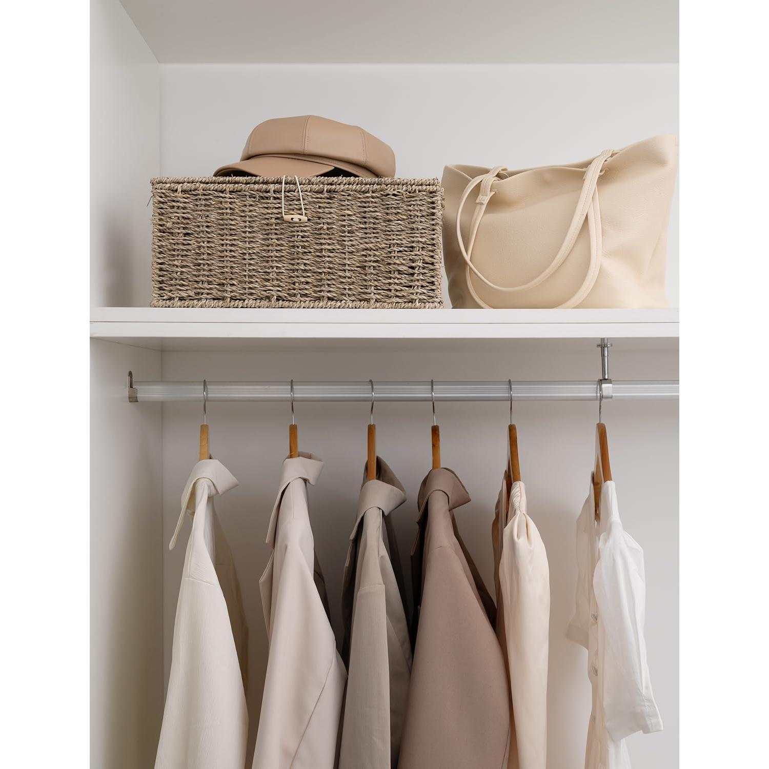 Cesta de Mimbre StorageWorks con Tapa 33x23x15.9 cm Natural