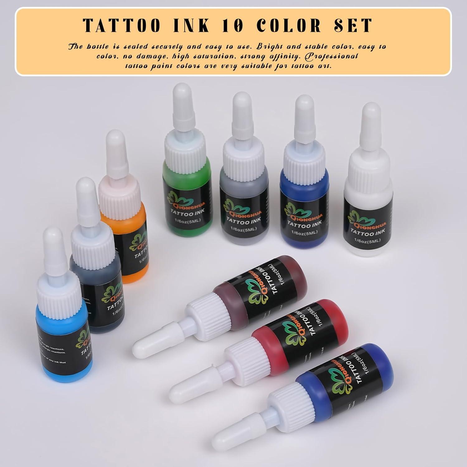 Juego de Tinta para Tatuajes QIONGHUA 10 Colores 81.9g