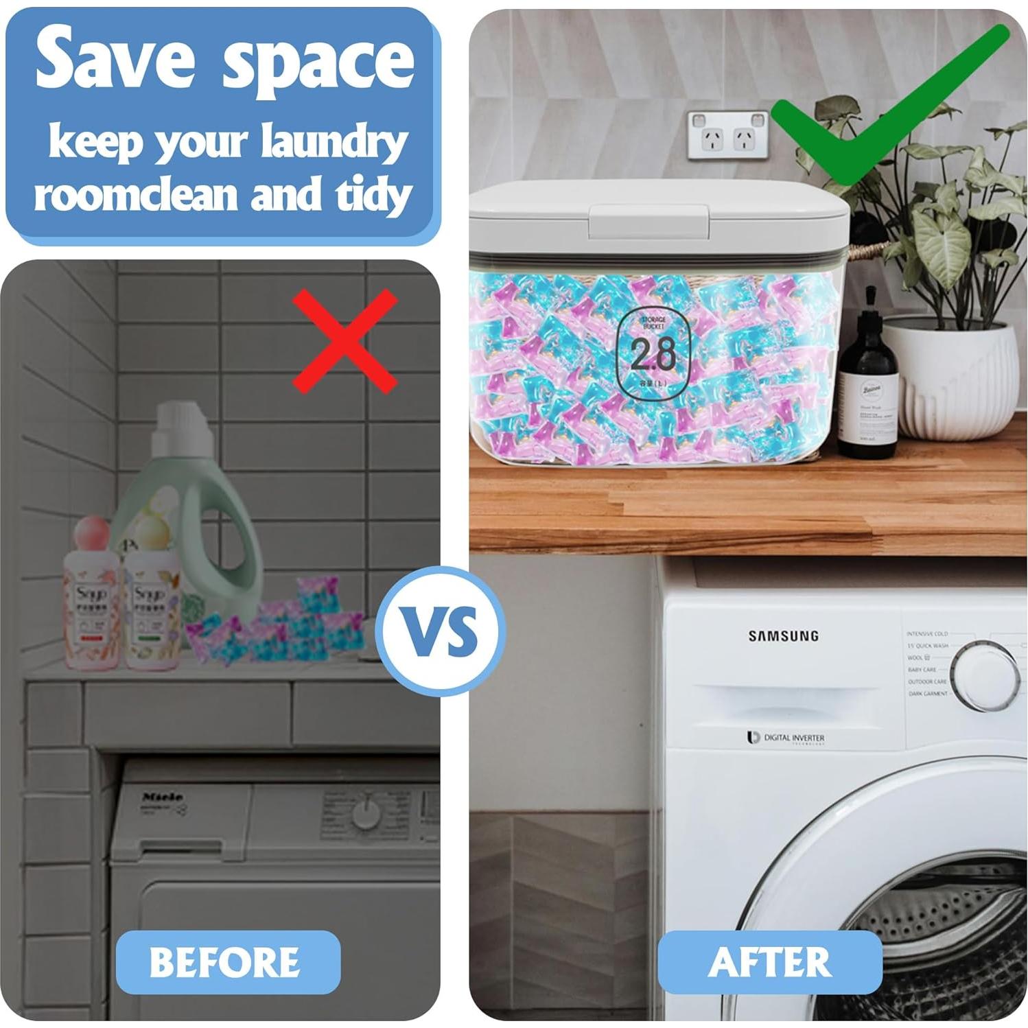 Contenedor de 2.8L para cápulas de lavandería YITOBA Blanco