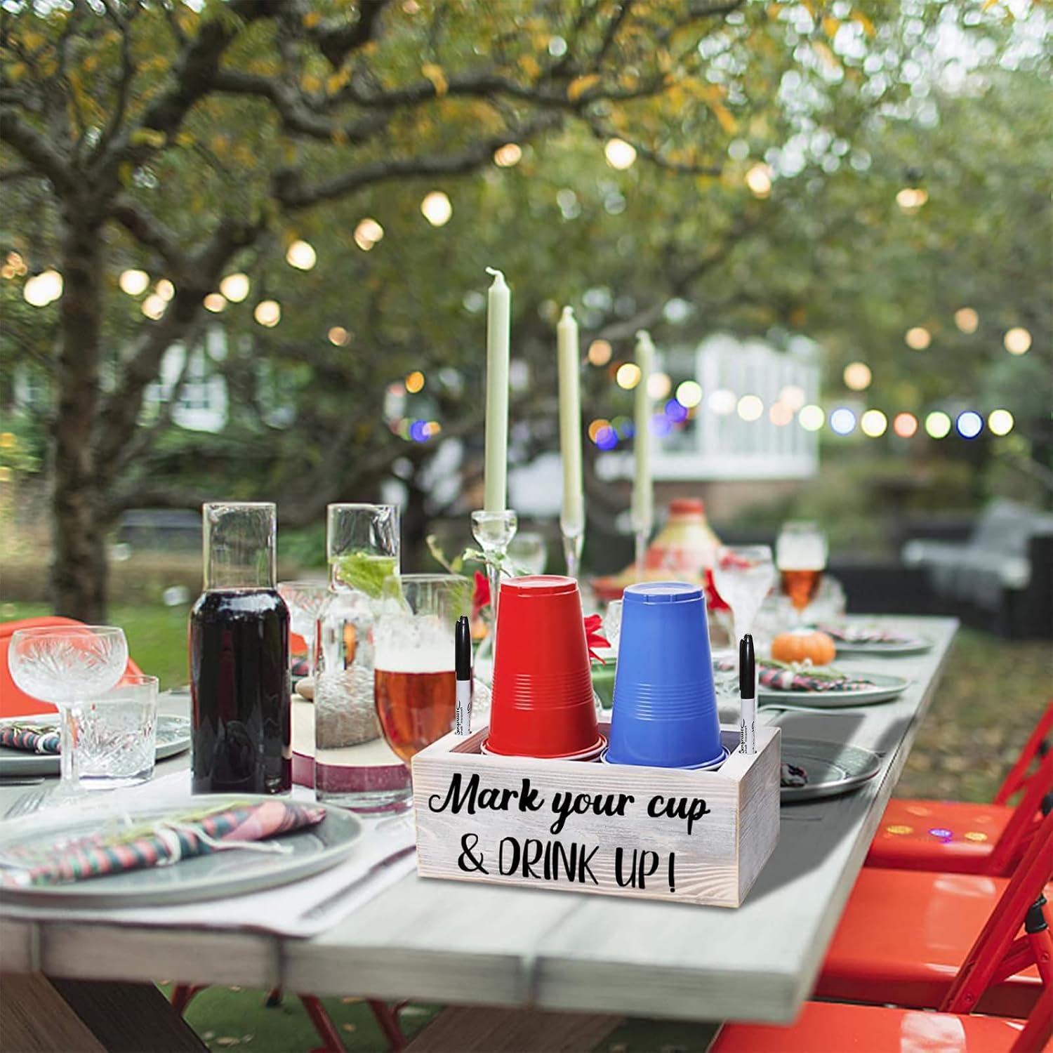 Soporte de Tazas Desechables Doble NaiCeay Madera Rústica