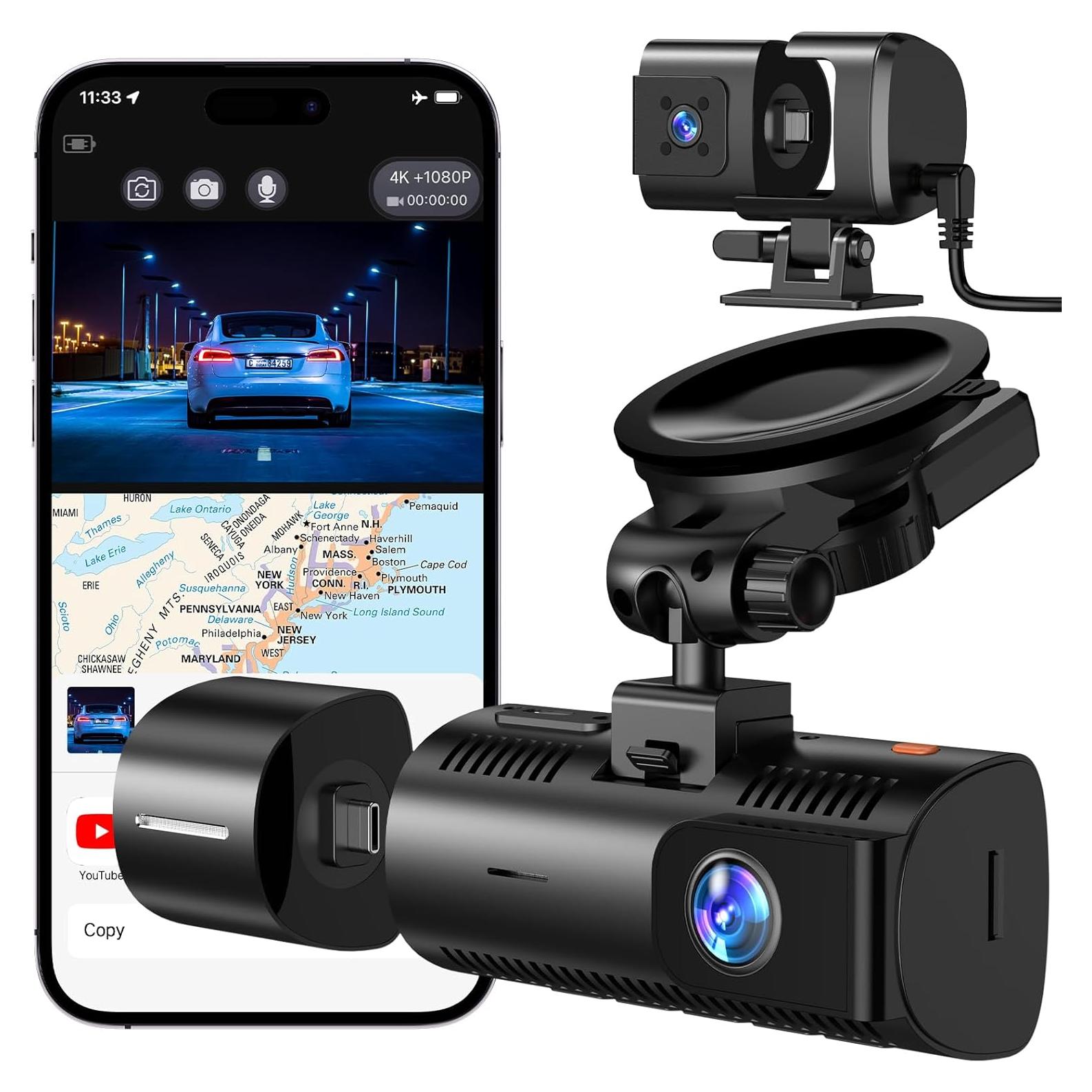 Cámara Dash 4K Lectrus K17 con 3 Canales y GPS