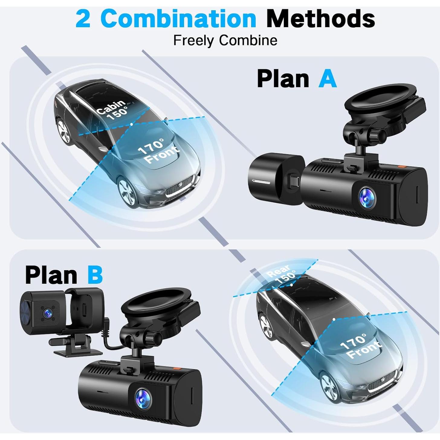 Cámara Dash 4K Lectrus K17 con 3 Canales y GPS