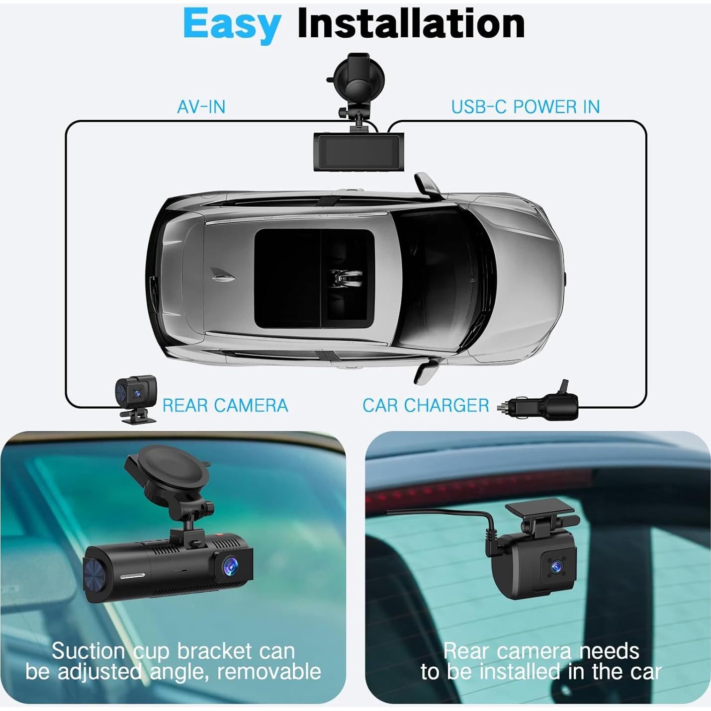 Cámara Dash 4K Lectrus K17 con 3 Canales y GPS