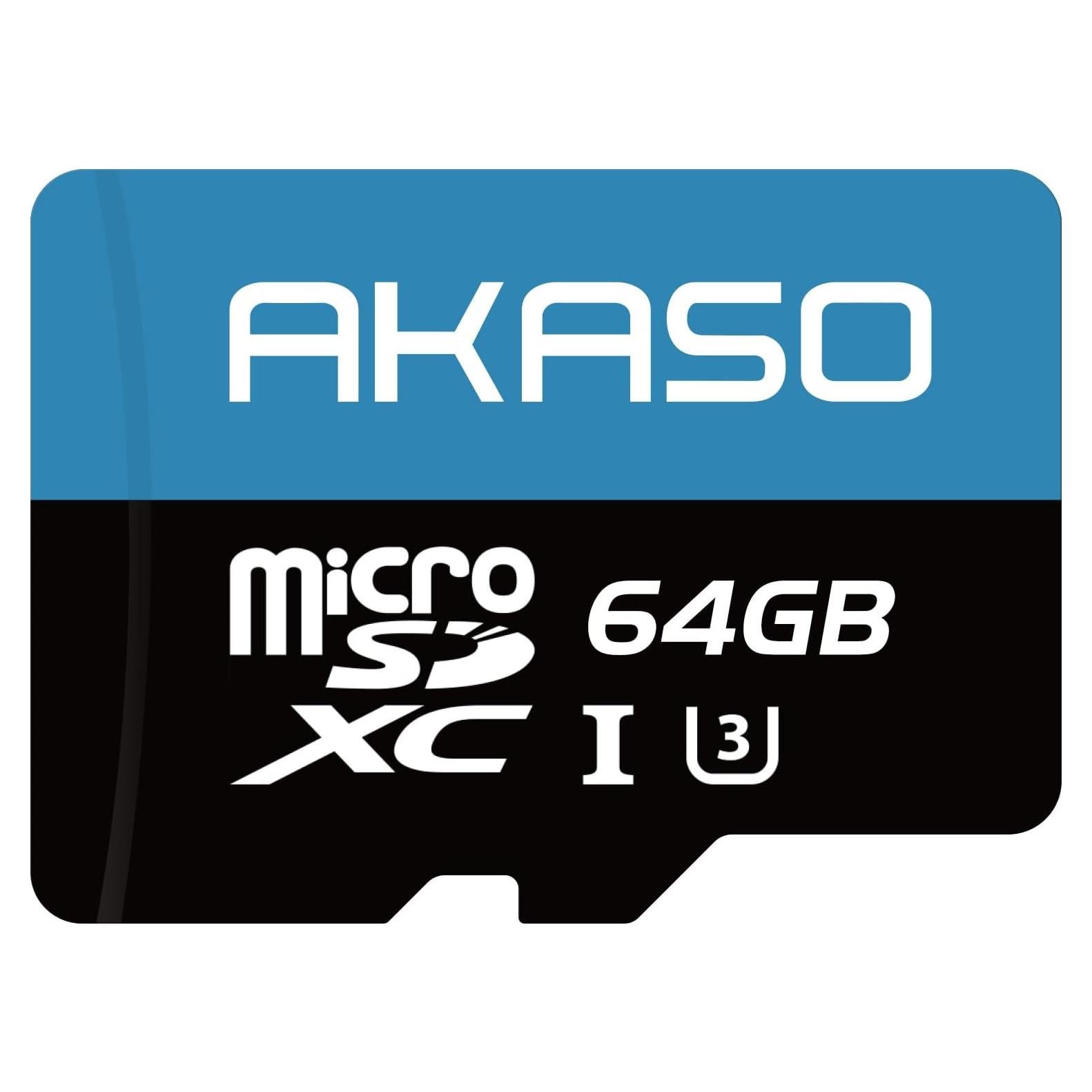 Tarjeta de Memoria microSDXC AKASO 64GB U3 100MB/s