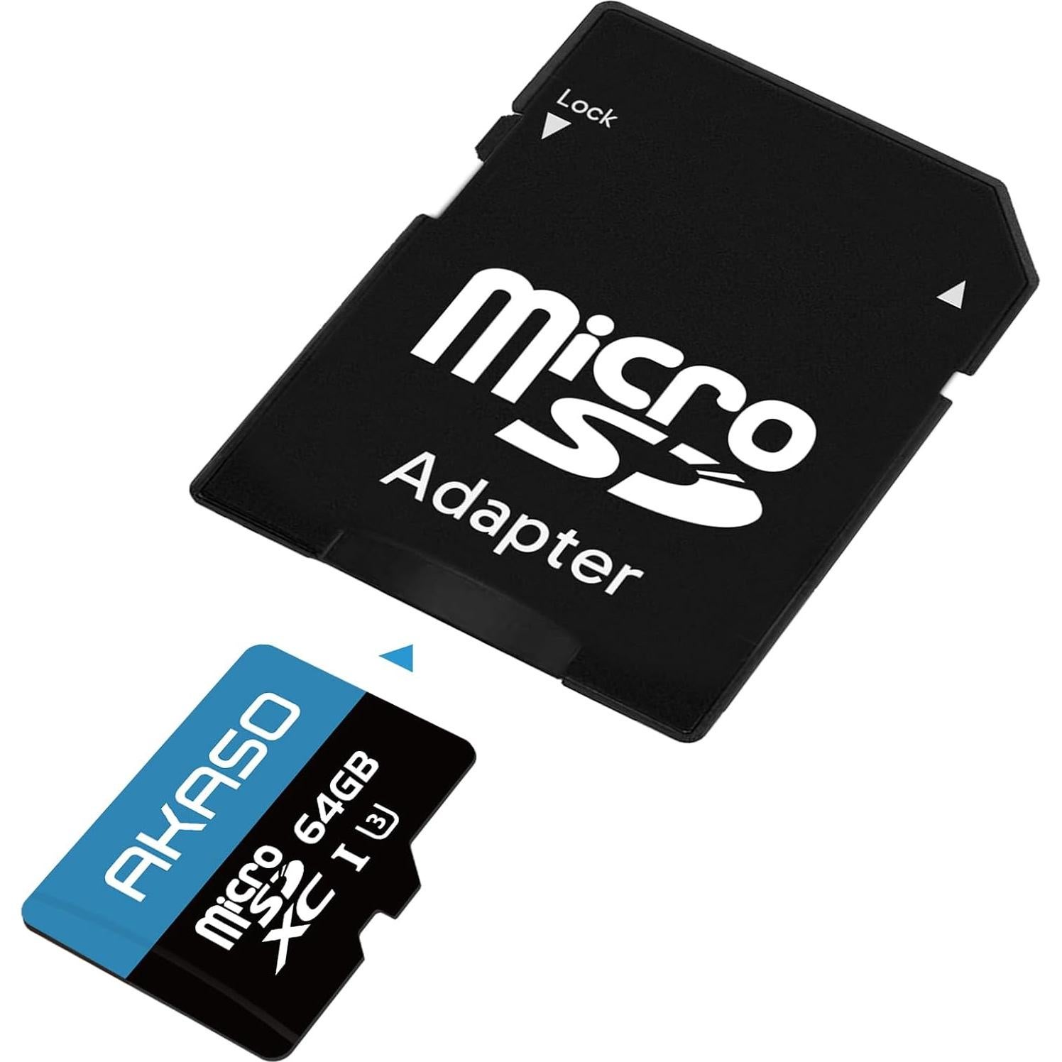 Tarjeta de Memoria microSDXC AKASO 64GB U3 100MB/s
