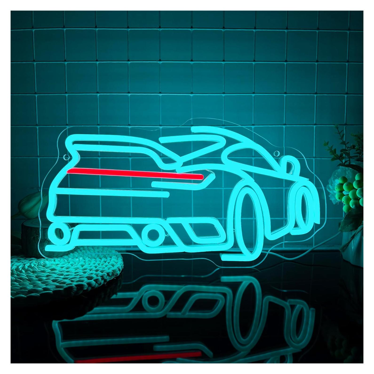 Luz de Neón LED Foxiden Coche Azul Dimmable USB 39.9x21.1cm