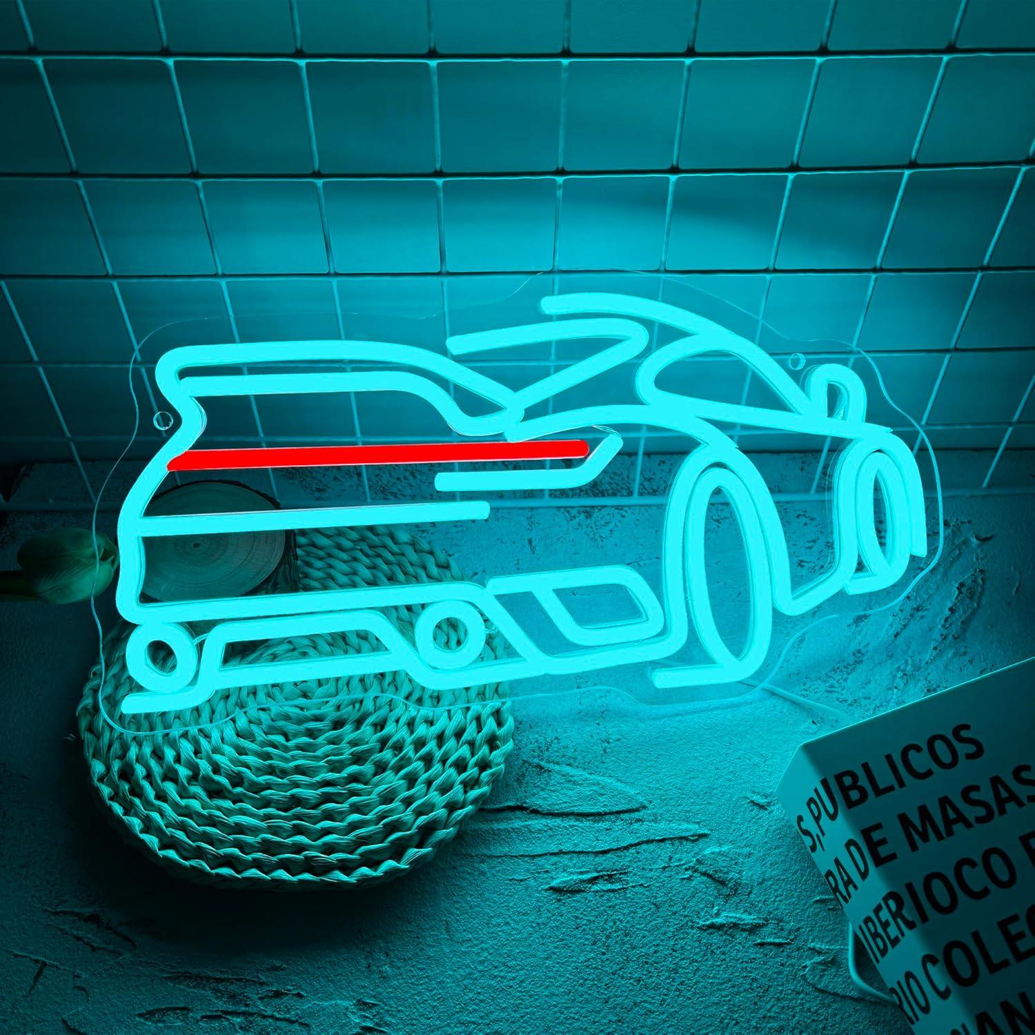 Luz de Neón LED Foxiden Coche Azul Dimmable USB 39.9x21.1cm