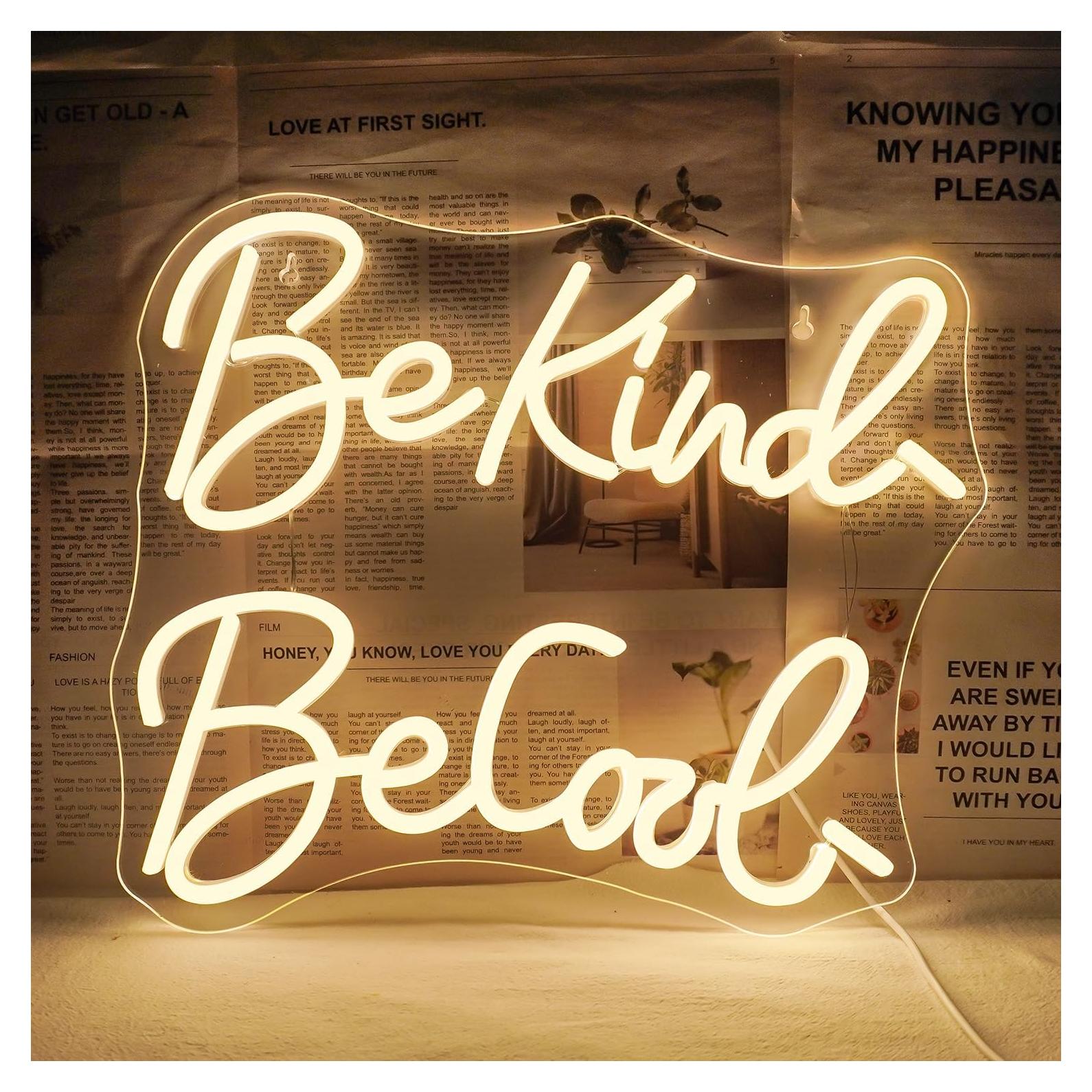 Letrero de Neón LED Horseneon SÉ AMABLE SÉ GENIAL 39x32cm