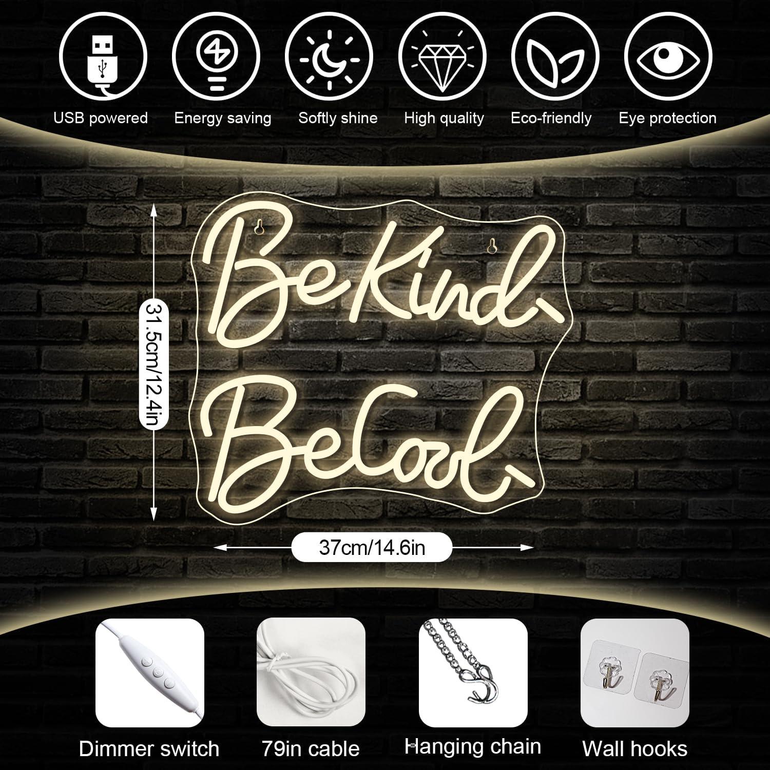 Letrero de Neón LED Horseneon SÉ AMABLE SÉ GENIAL 39x32cm