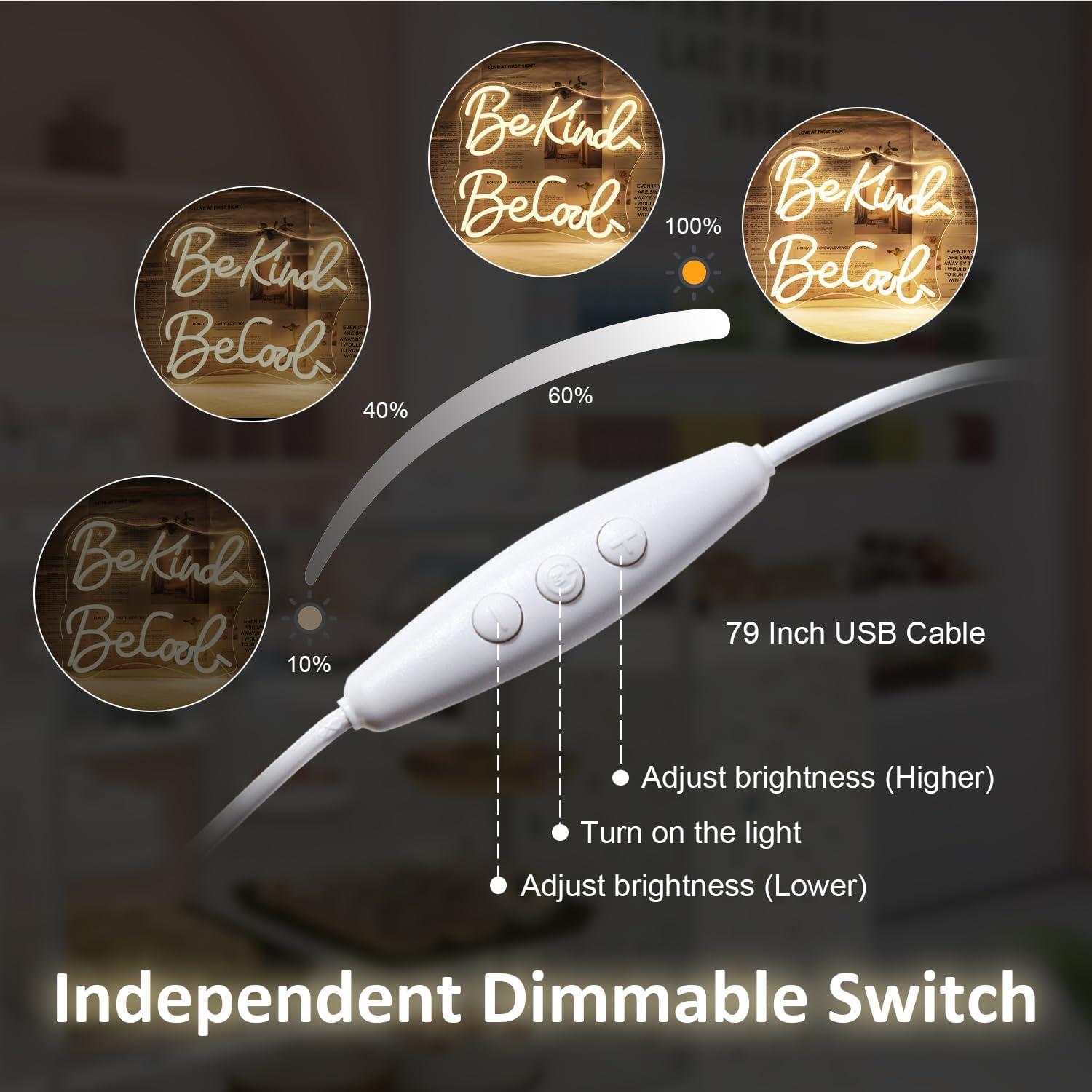 Letrero de Neón LED Horseneon SÉ AMABLE SÉ GENIAL 39x32cm