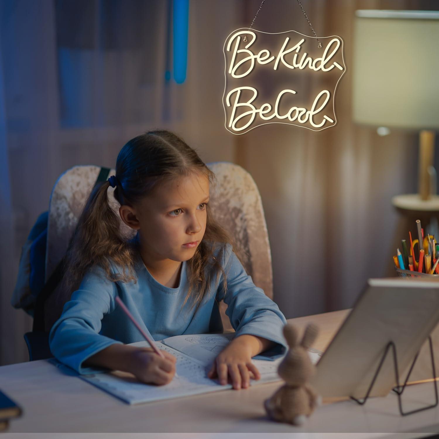 Letrero de Neón LED Horseneon SÉ AMABLE SÉ GENIAL 39x32cm