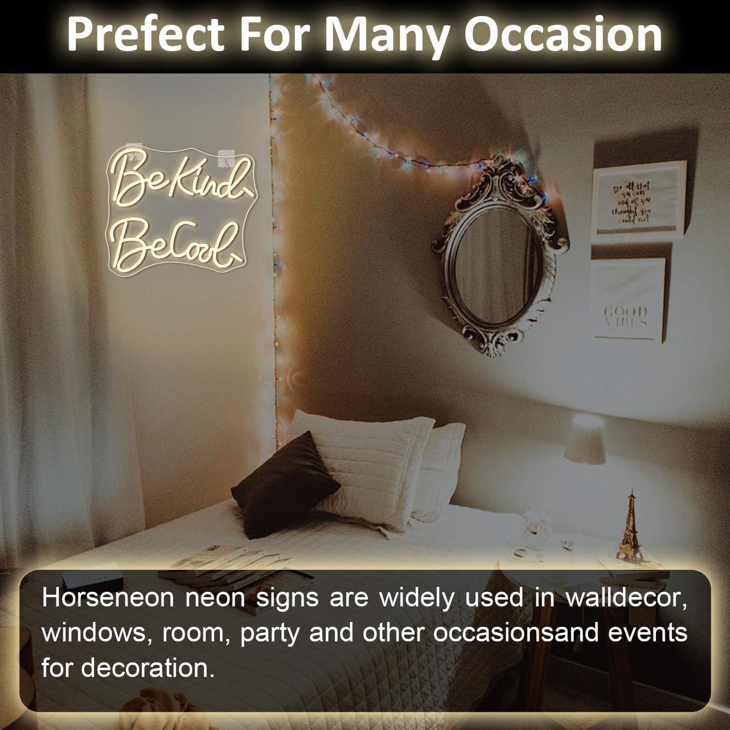 Letrero de Neón LED Horseneon SÉ AMABLE SÉ GENIAL 39x32cm