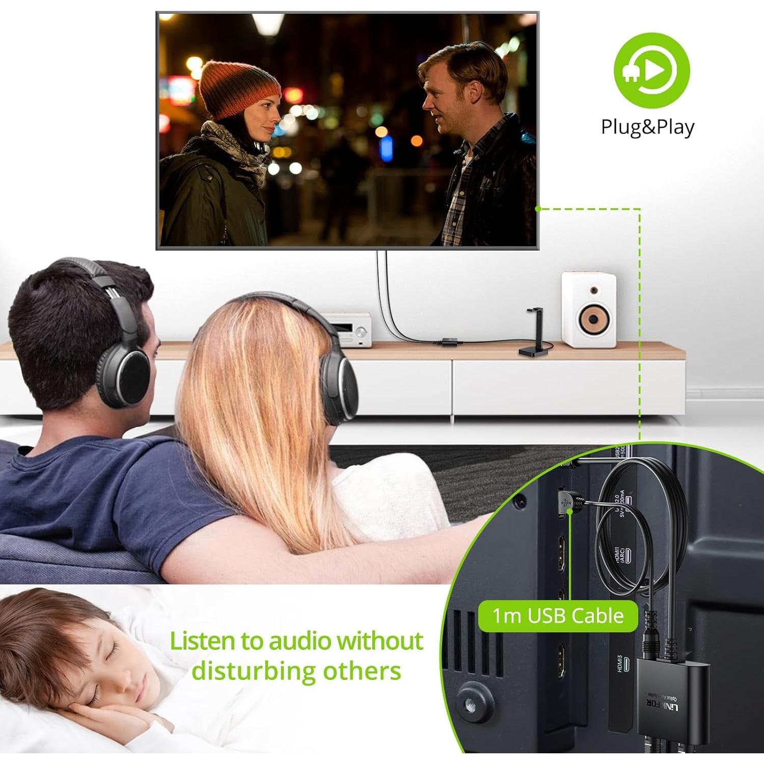 Divisor Óptico Digital Toslink 1x2 LiNKFOR 1m para Audio