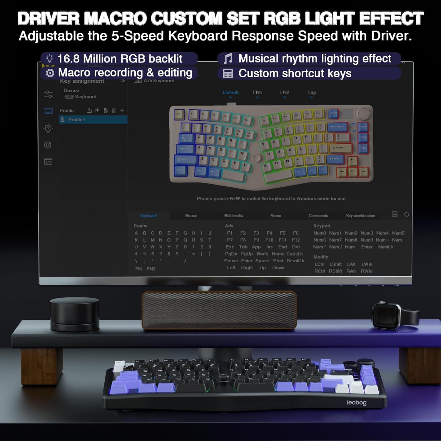 Teclado Mecánico Inalámbrico Leobog A75 Ergonómico RGB 75%