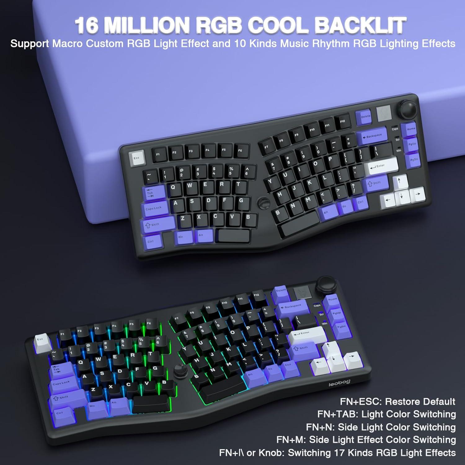 Teclado Mecánico Inalámbrico Leobog A75 Ergonómico RGB 75%