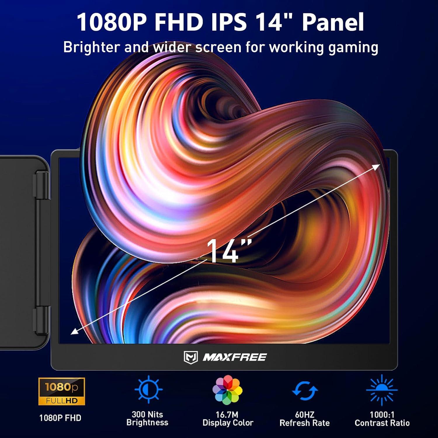 Extensor de Pantalla Maxfree S1 14" FHD 1080P Portátil