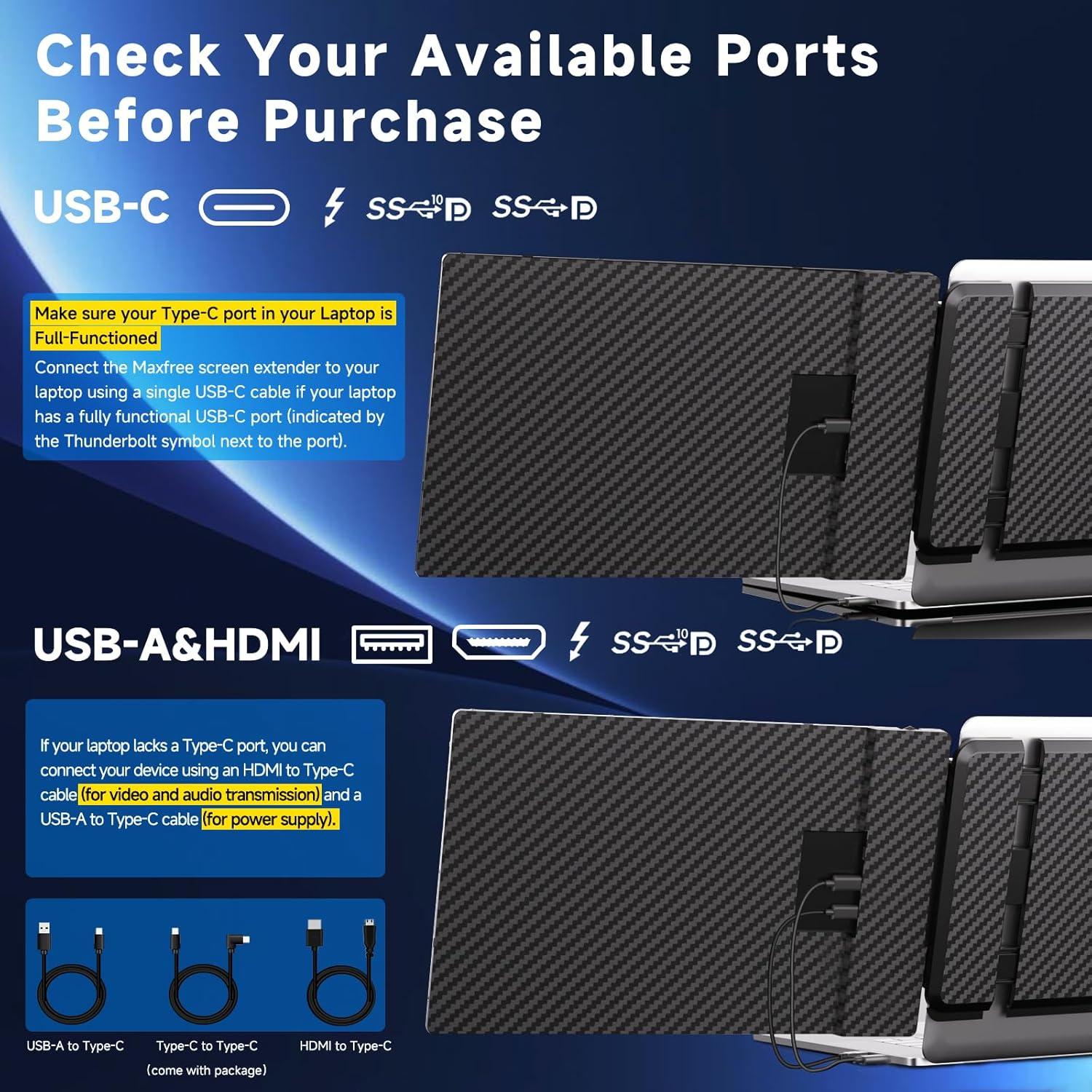 Extensor de Pantalla Maxfree S1 14" FHD 1080P Portátil