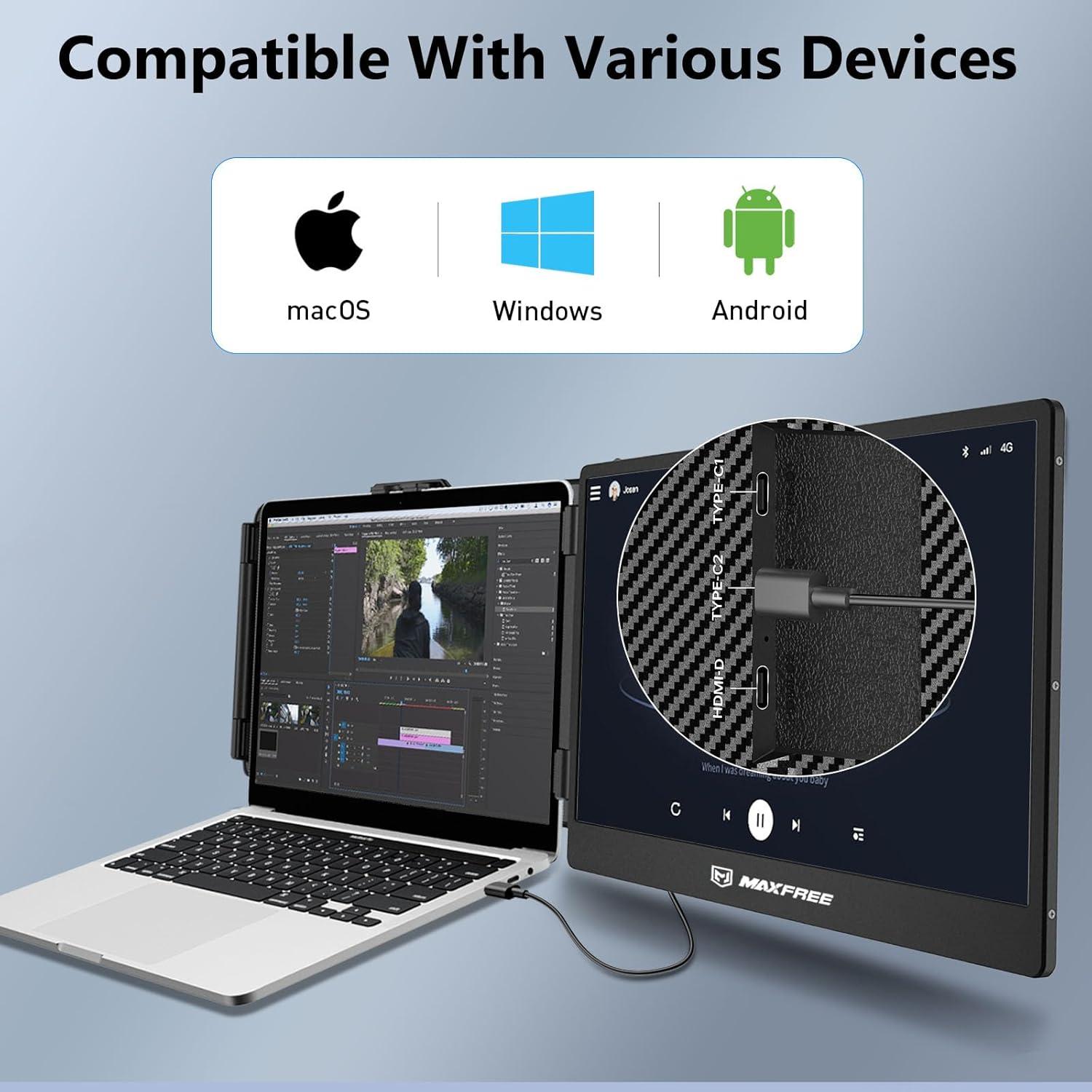 Extensor de Pantalla Maxfree S1 14" FHD 1080P Portátil