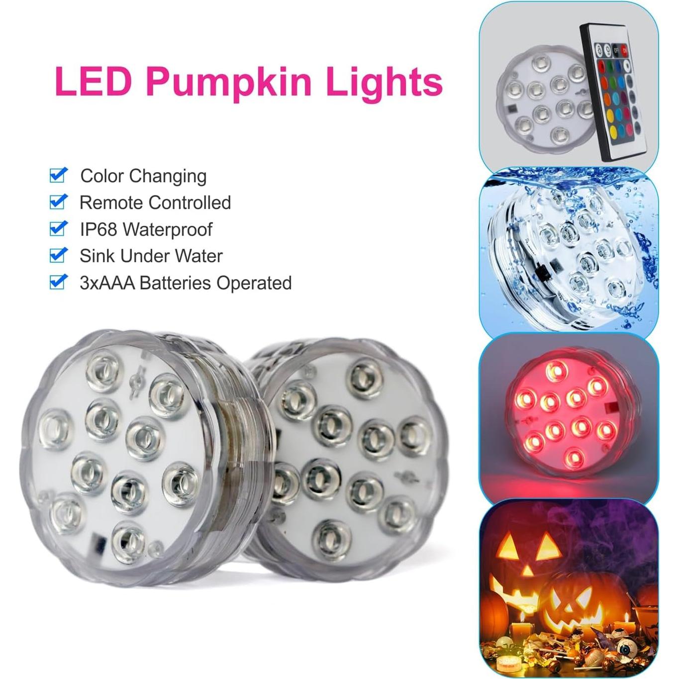 Luces LED sumergibles Tripop TP-SLL2RGBR4 con control remoto