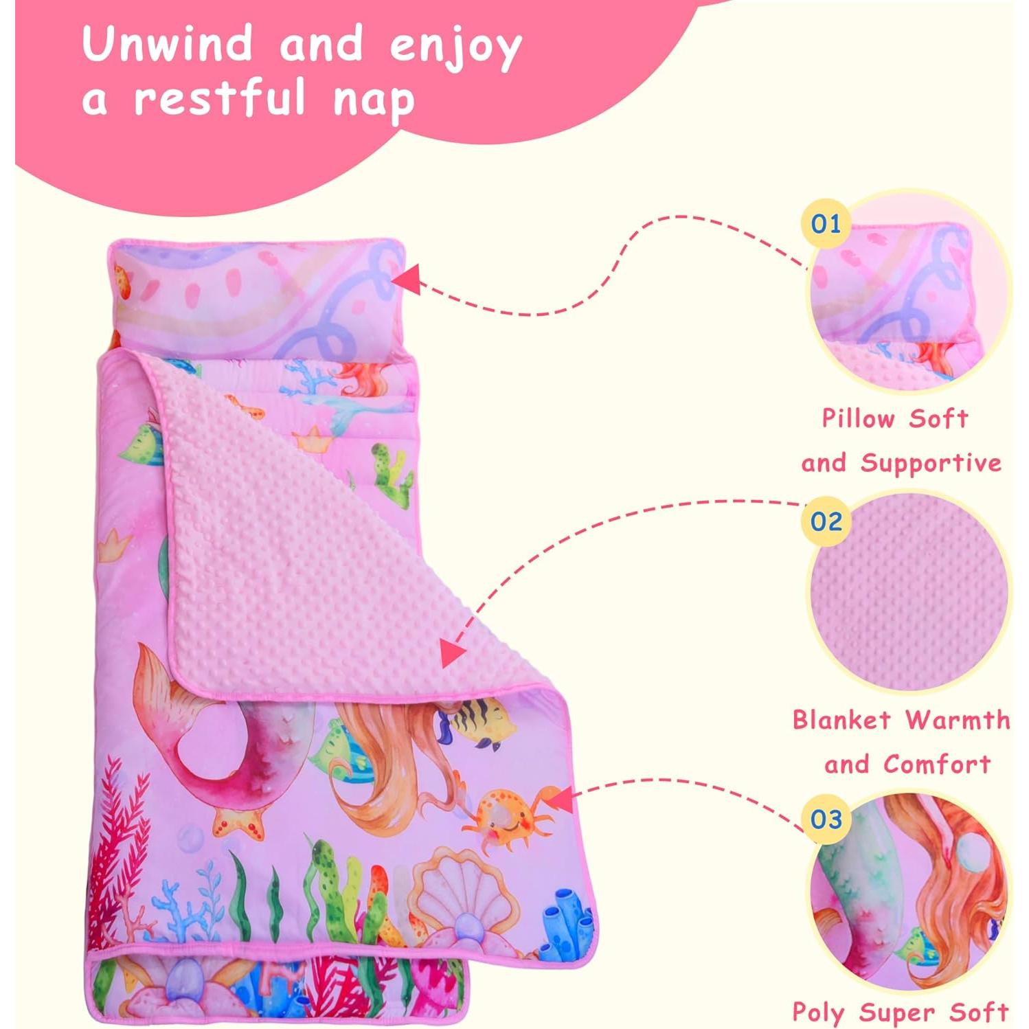 Esterilla de Siesta Lydaz para Niños 134.6x53.3cm con Almohada