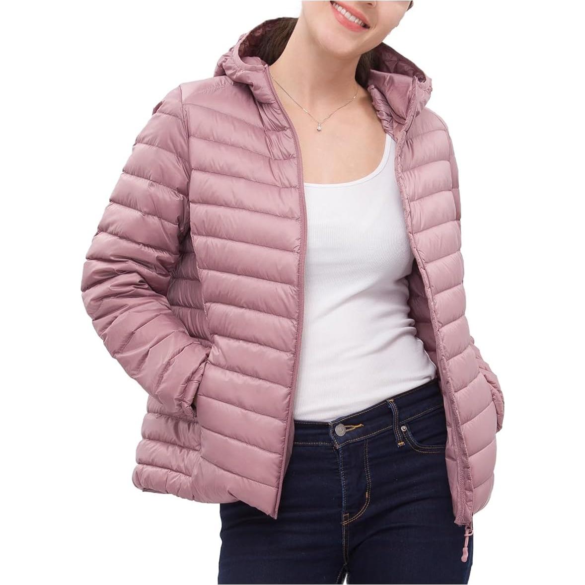 Chaqueta Puffer Ligera Rokka&Rolla para Mujeres - Rosa Nostalgia