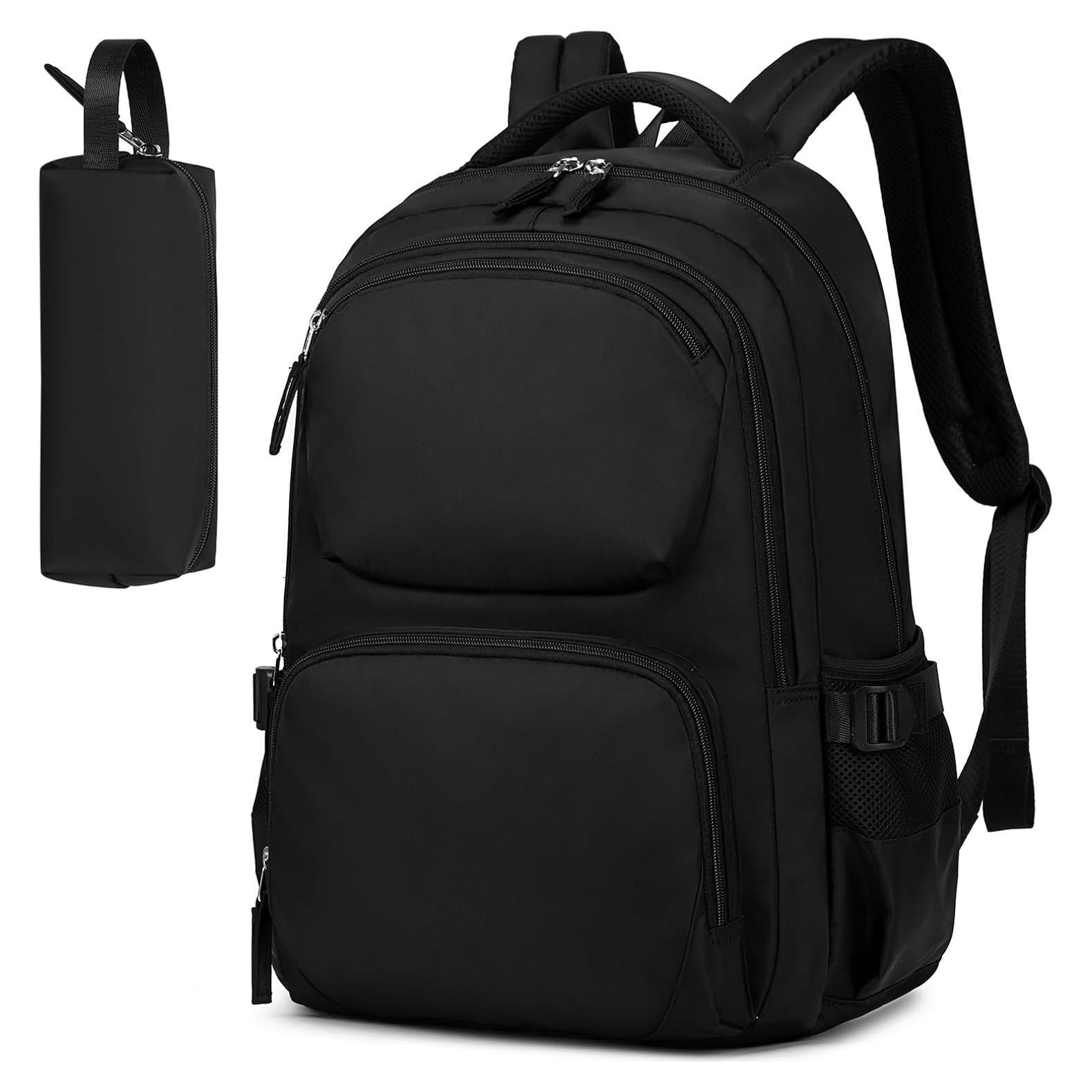 Mochila Escolar Niños ASKSKY con Estuche Negro 45x20x33 cm