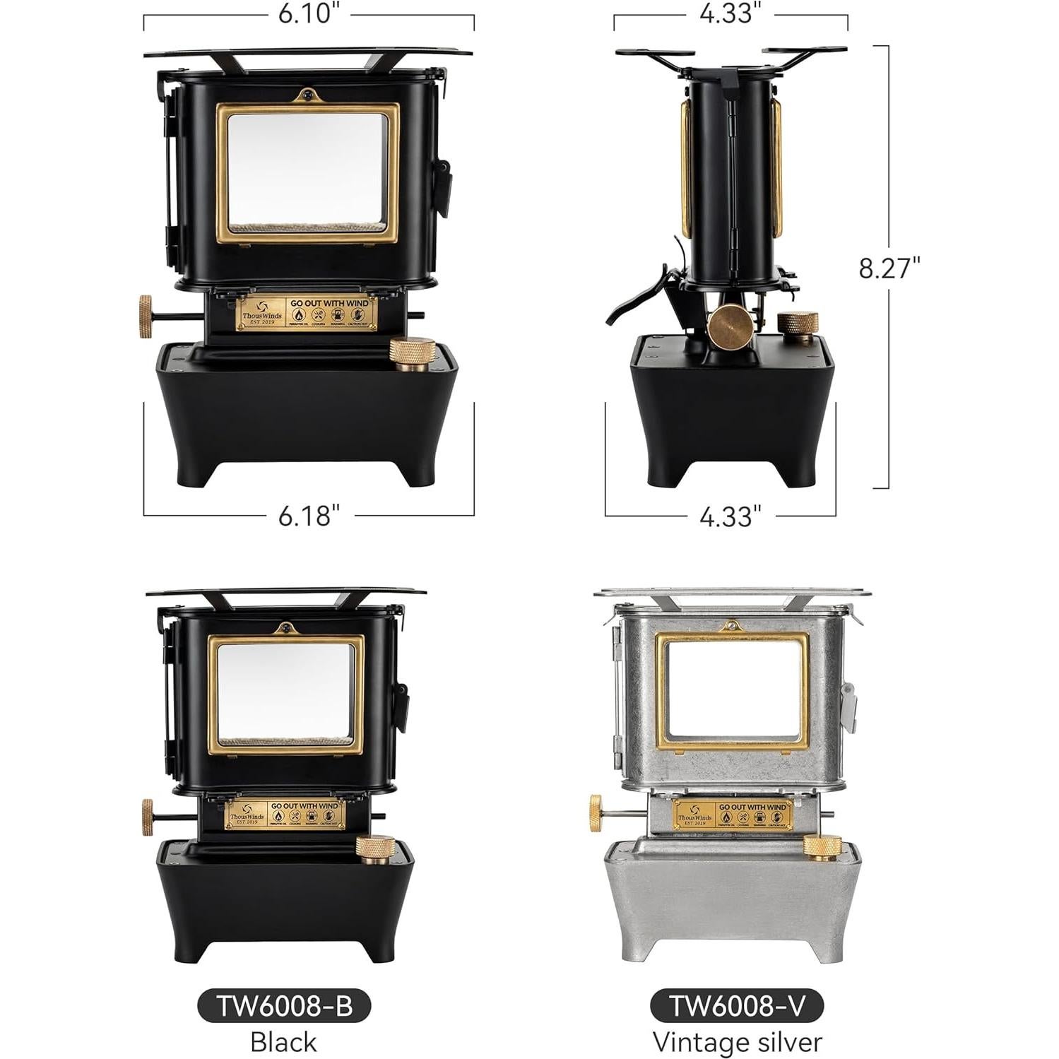 Linterna de Aceite Thous Winds 400ml Negra para Camping