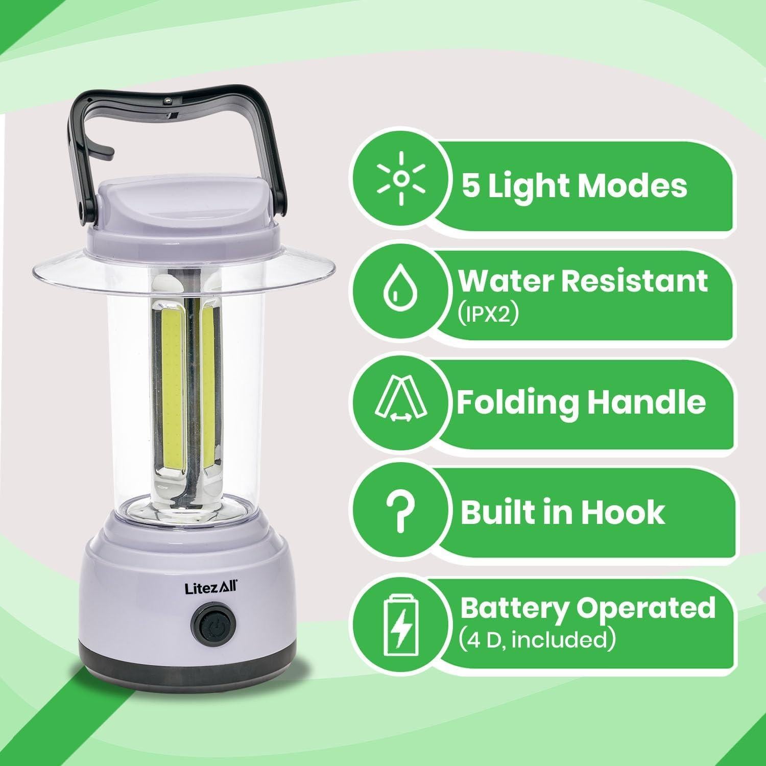 Linterna LED LitezAll 2000 Lúmenes para Emergencias y Camping