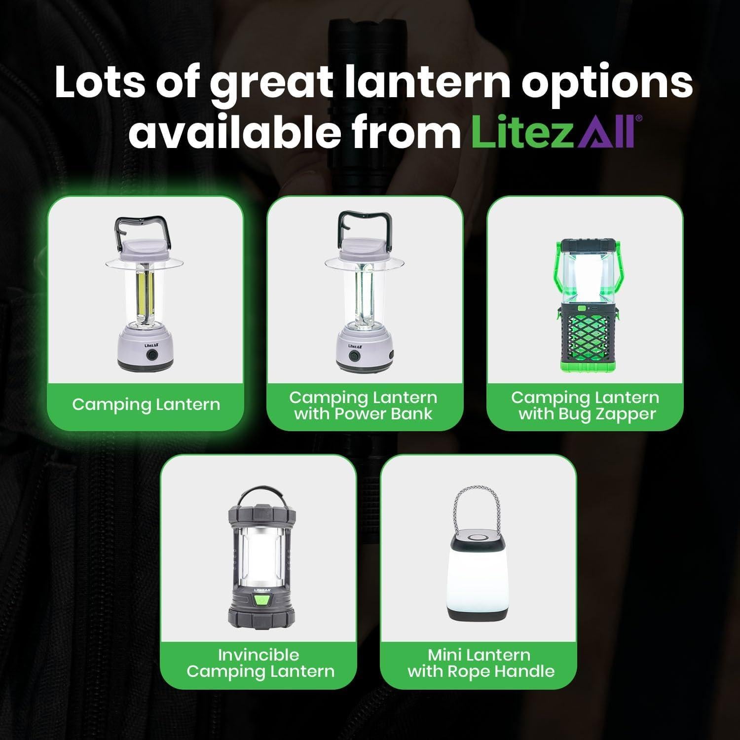 Linterna LED LitezAll 2000 Lúmenes para Emergencias y Camping