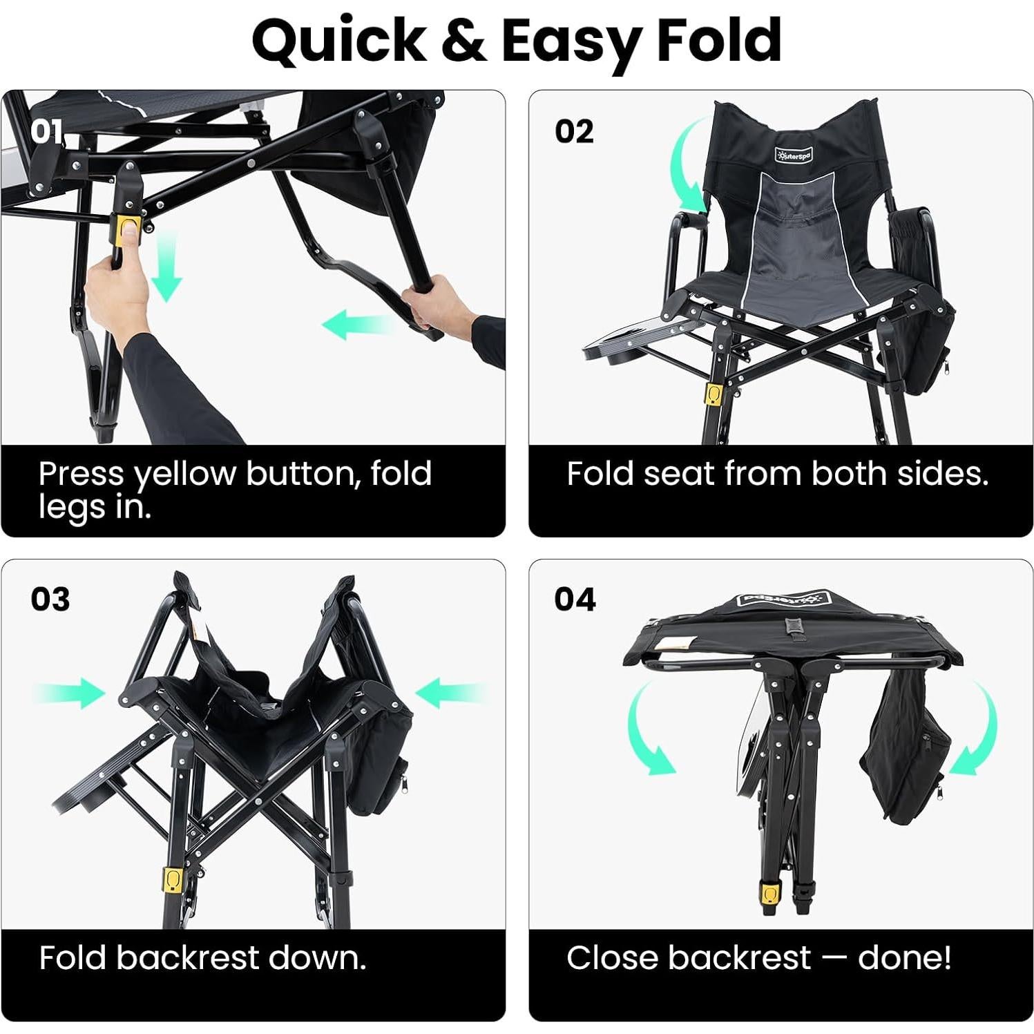 Silla de Camping Plegable OuterSpa con Mesa y Bolsa Enfriadora