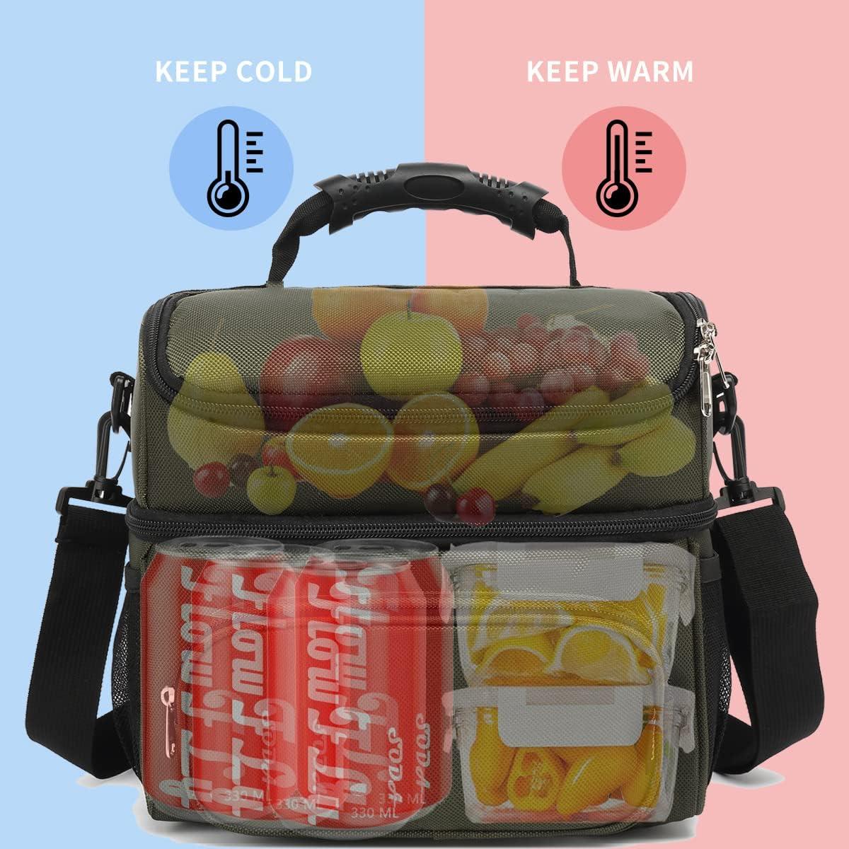 Bolsa Térmica de Almuerzo FlowFly Verde Militar Doble Capa