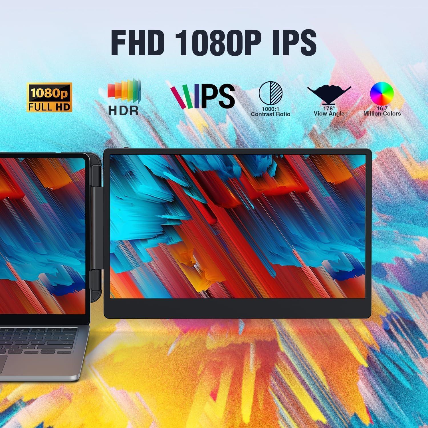 Extensor de Monitor Doble 14'' FHD 1080P APILDELLA USB-C HDMI