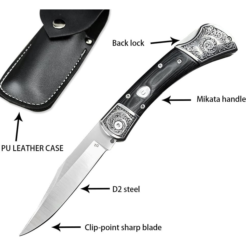 Cuchillo de bolsillo Goshawk G158-110 EDC acero D2 plegable